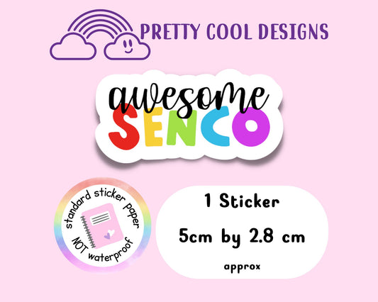 Awesome SENCO teacher Rainbow Affirmation Self Love Motivational Sticker Journal Scrapbook Planner Sticker (NOT WATERPROOF)