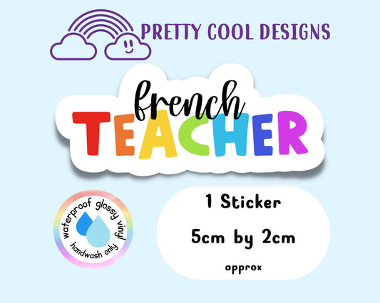 Waterproof Vinyl French Teacher Sticker Rainbow Affirmation Self Love Motivational Sticker Laptop Journal Scrapbook Planner Sticker