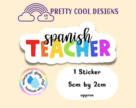 Waterproof Vinyl Spanish Teacher Sticker Rainbow Affirmation Self Love Motivational Sticker Laptop Journal Scrapbook Planner Sticker