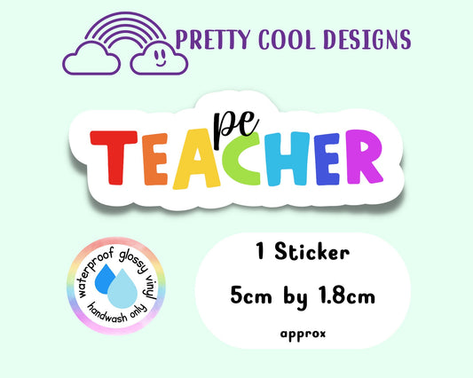 Waterproof Vinyl PE Teacher Sticker Rainbow Affirmation Self Love Motivational Sticker Laptop Journal Scrapbook Planner Sticker