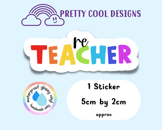 Waterproof Vinyl RE Teacher Sticker Rainbow Affirmation Self Love Motivational Sticker Laptop Journal Scrapbook Planner Sticker