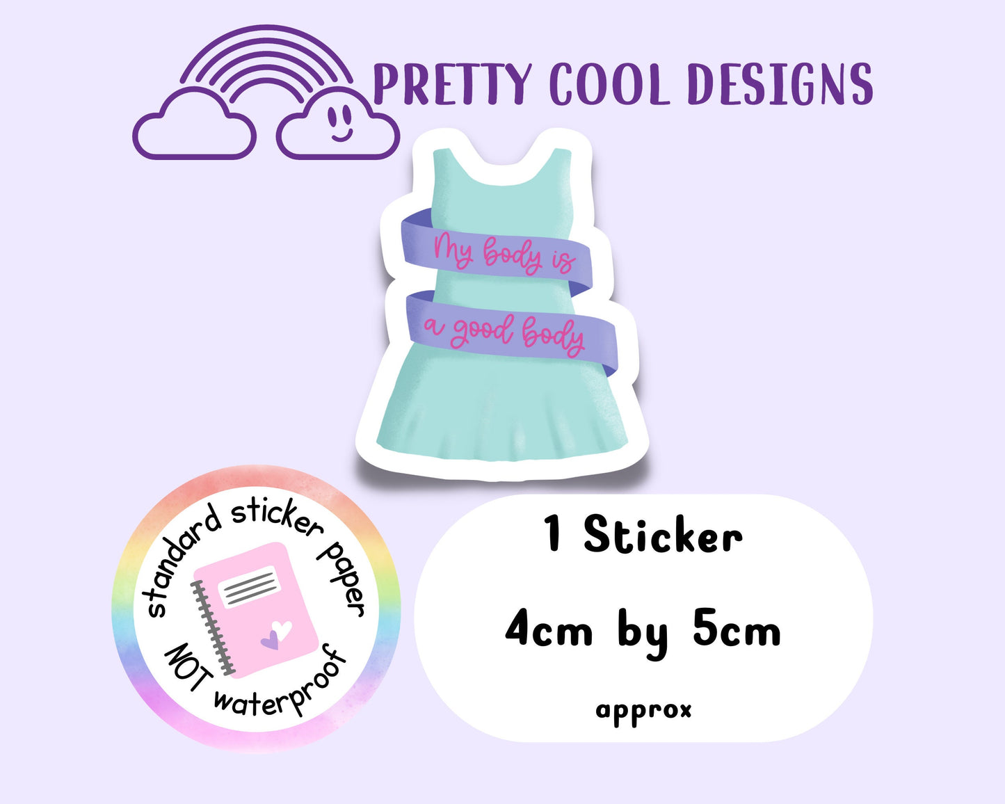 My Body is a Good Body Motivational Word Typography Sticker (NOT WATERPROOF)