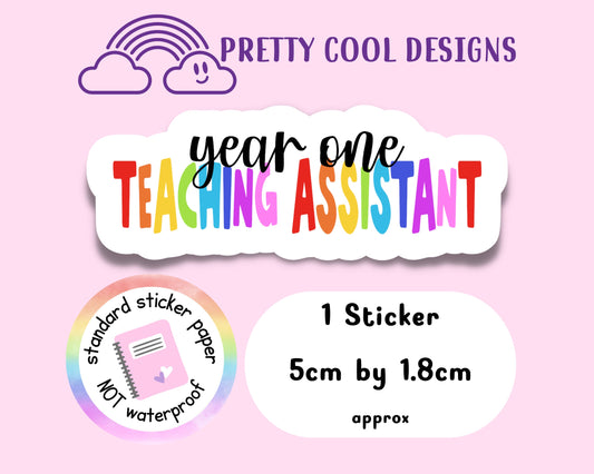 Year One Teaching Assistant Rainbow Affirmation Self Love Motivational Sticker Journal Scrapbook Planner Sticker (NOT WATERPROOF)