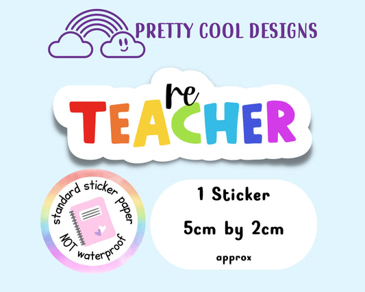 RE Teacher Rainbow Affirmation Self Love Motivational Sticker Journal Scrapbook Planner Sticker (NOT WATERPROOF)