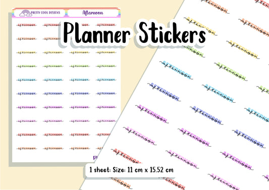 Afternoon Teacher Family Work Planner Stickers UK - 1 Sheet - Block and Cursive