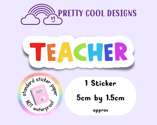 Teacher Rainbow Affirmation Self Love Motivational Sticker Journal Scrapbook Planner Sticker (NOT WATERPROOF)