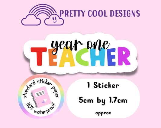 Year One Year 1 Teacher Rainbow Affirmation Self Love Motivational Sticker Journal Scrapbook Planner Sticker (NOT WATERPROOF)