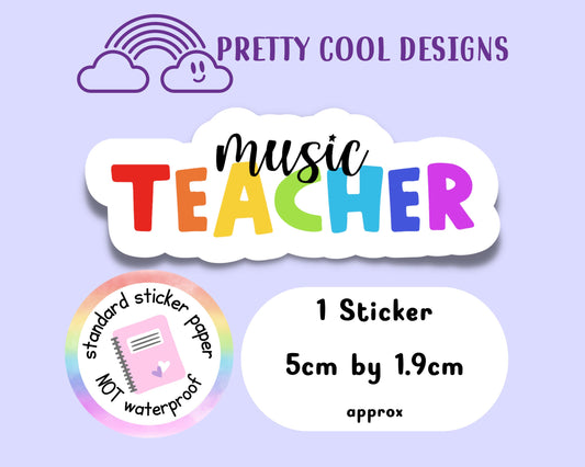 Music Teacher Rainbow Affirmation Self Love Motivational Sticker Journal Scrapbook Planner Sticker (NOT WATERPROOF)