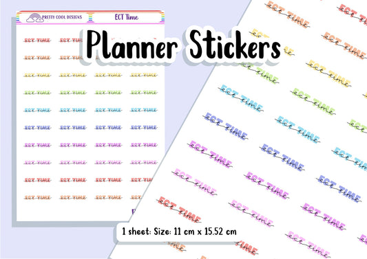 ECT Time Teacher Planner Stickers UK - 1 Sheet - Block and Cursive Hand drawn