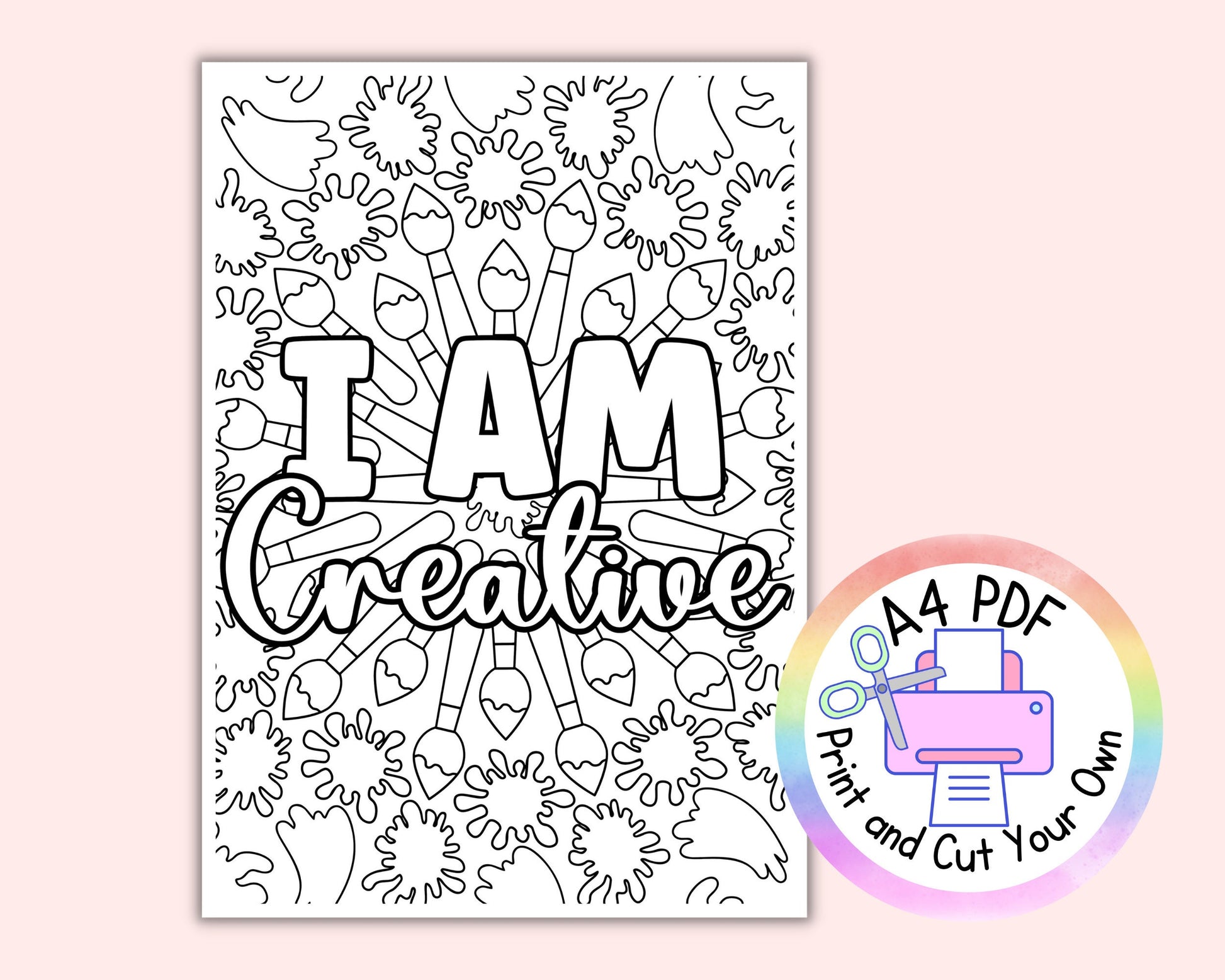 Printable Poster Kids Colouring Page Affirmation Motivation Quote Art Themed Display Bulletin Classroom Decor Print