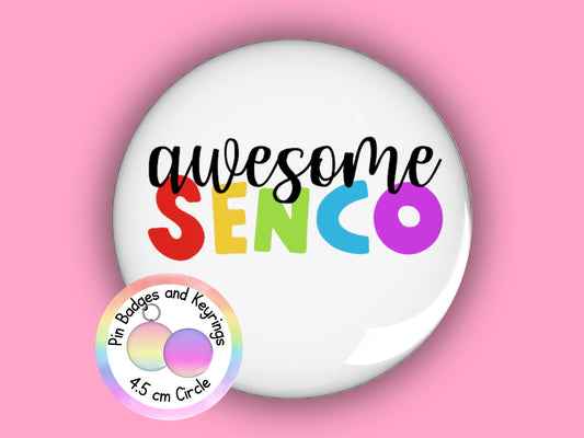 Rainbow Senco Pin Badge or Keyring (45mm)