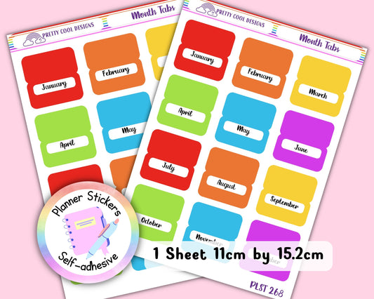 Monthly Planner Stickers: 2023 Journal Tabs, Diary Decor