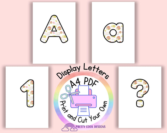 Watercolor Books A-Z Printable Letters & Numbers: Classroom Decor (A4 PDF)