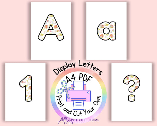 Books | Literacy | Library | Book Corner| printable display | bulletin | letters numbers symbols | classroom decor | print and cut