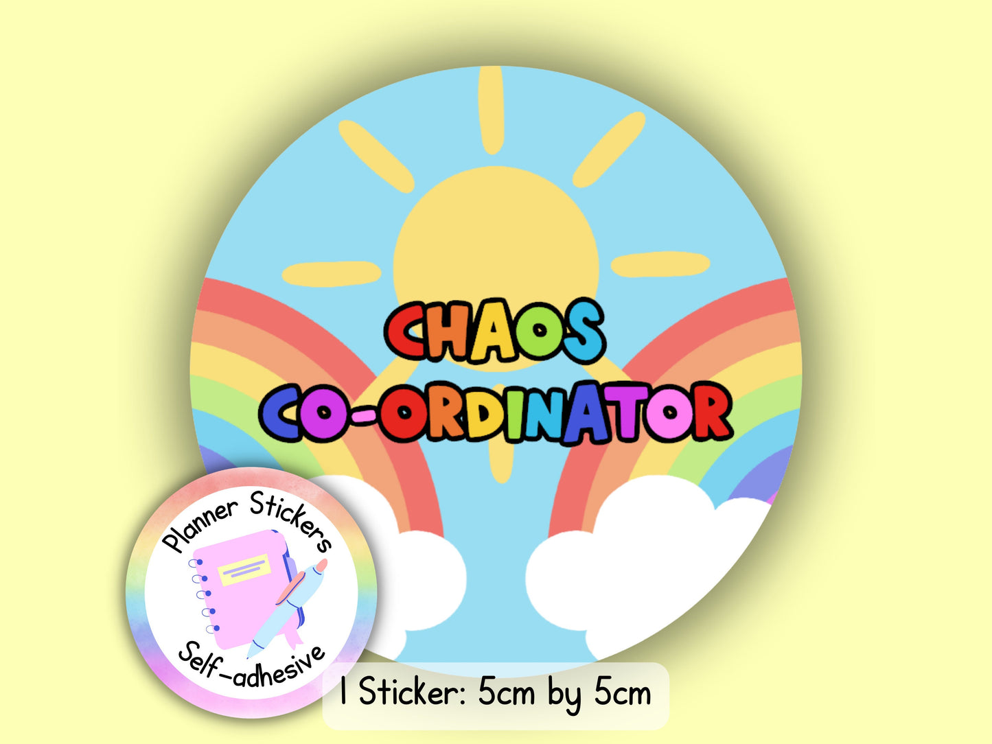 Chaos Co-Ordinator Rainbow Teacher Teaching Assistant Senco Sendco ECT Sticker (NOT WATERPROOF)