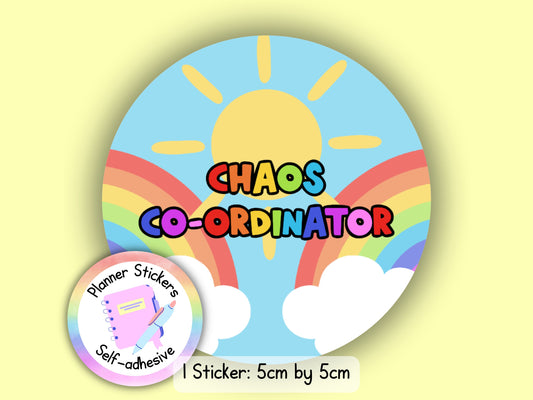 Chaos Co-Ordinator Rainbow Teacher Teaching Assistant Senco Sendco ECT Sticker (NOT WATERPROOF)