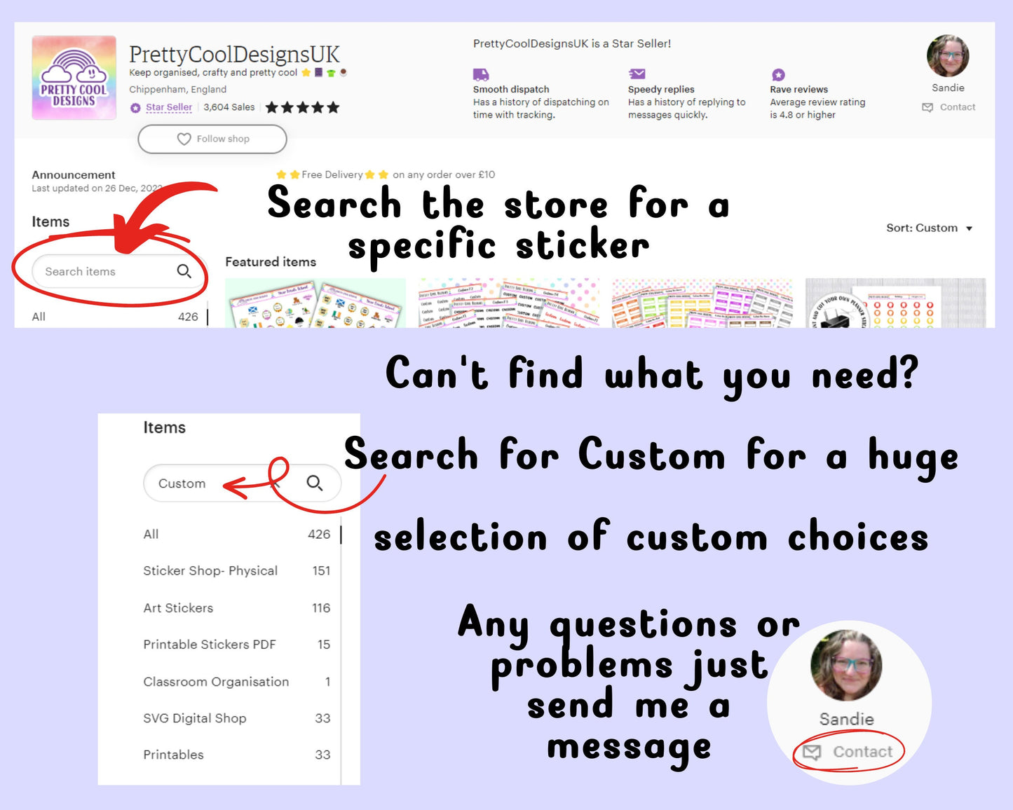 Inset Day Teacher Family Work Planner Stickers UK - 1 Sheet - Block and Cursive