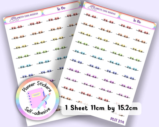 To Do Day Teacher Family Work Planner Stickers UK - 1 Sheet - Block and Cursive