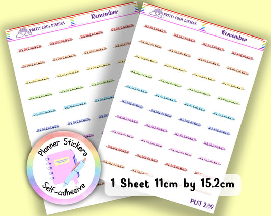 Remember Teacher Family Work Planner Stickers UK - 1 Sheet - Block and Cursive