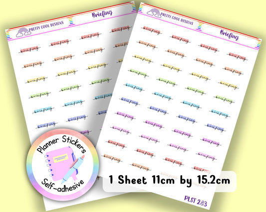 Briefing Teacher Family Work Planner Stickers UK - 1 Sheet - Block and Cursive