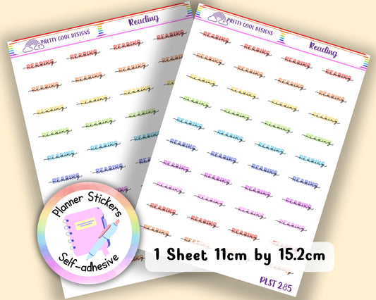 Reading Teacher Family Work Planner Stickers UK - 1 Sheet - Block and Cursive