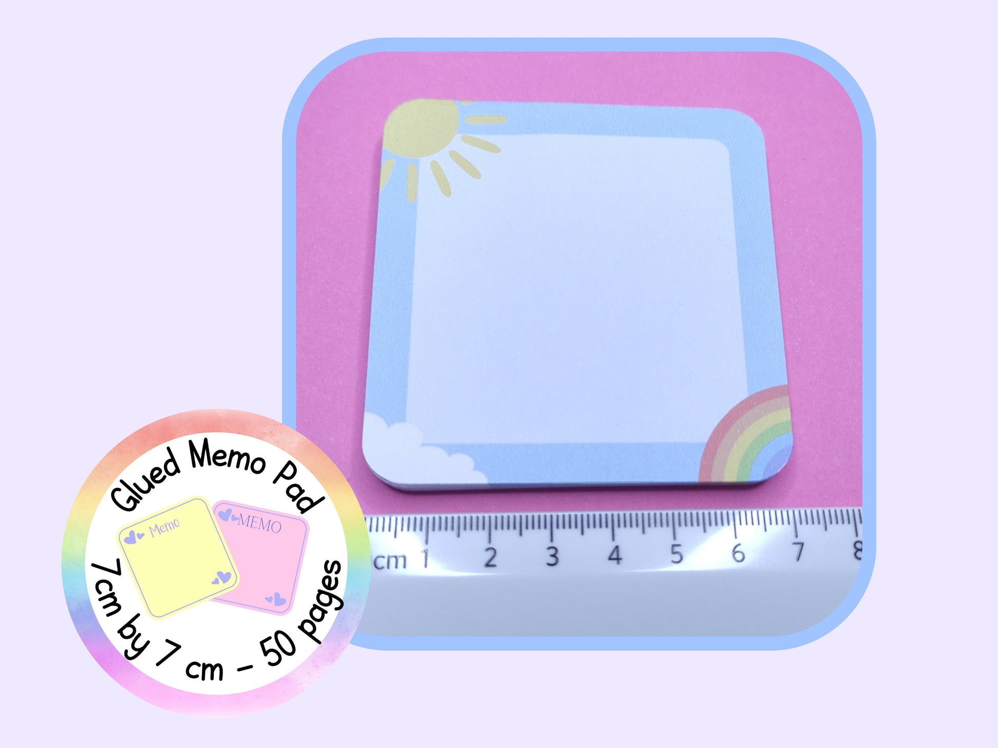 Rainbow Sky Spring Notepad Memo Pad Teacher Gift Homemade Notebook