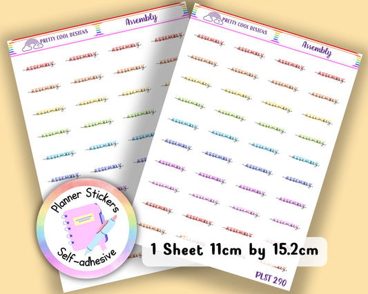 Assembly Teacher Family Work Planner Stickers UK - 1 Sheet - Block and Cursive