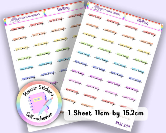 Writing Teacher Family Work Planner Stickers UK - 1 Sheet - Block and Cursive