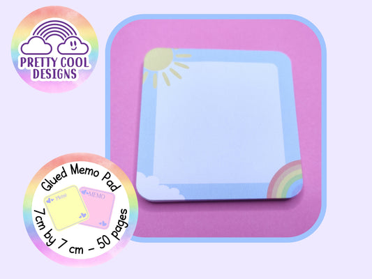 Rainbow Sky Spring Notepad Memo Pad Teacher Gift Homemade Notebook