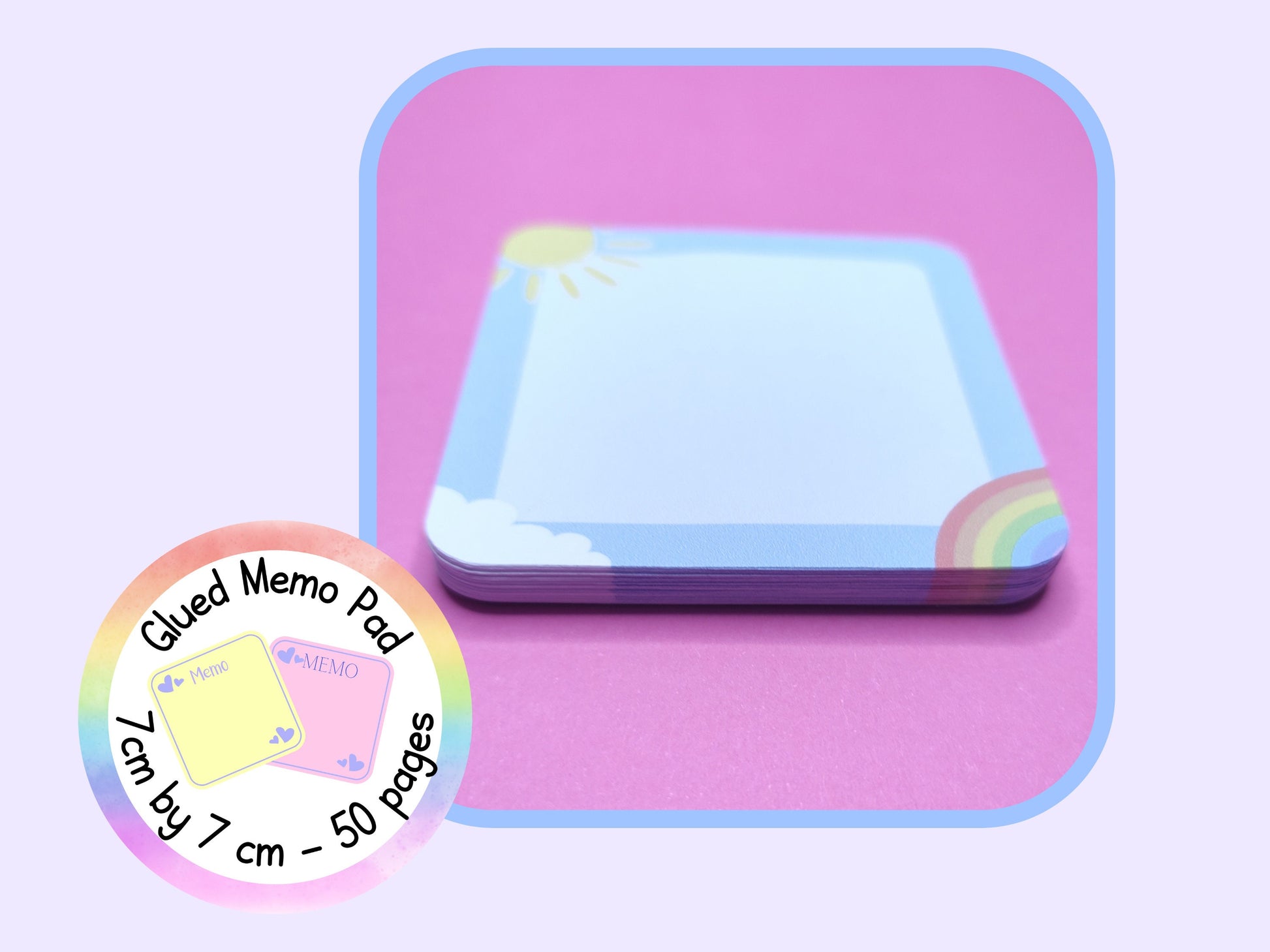 Rainbow Sky Spring Notepad Memo Pad Teacher Gift Homemade Notebook
