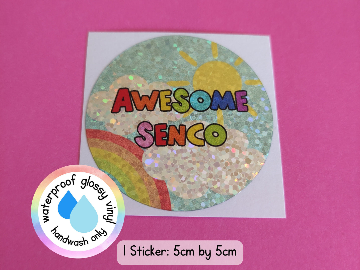 Awesome SENCO Inspiring Quote Rainbow Teacher Teaching Assistant Senco Sendco ECT Sticker (WATERPROOF)