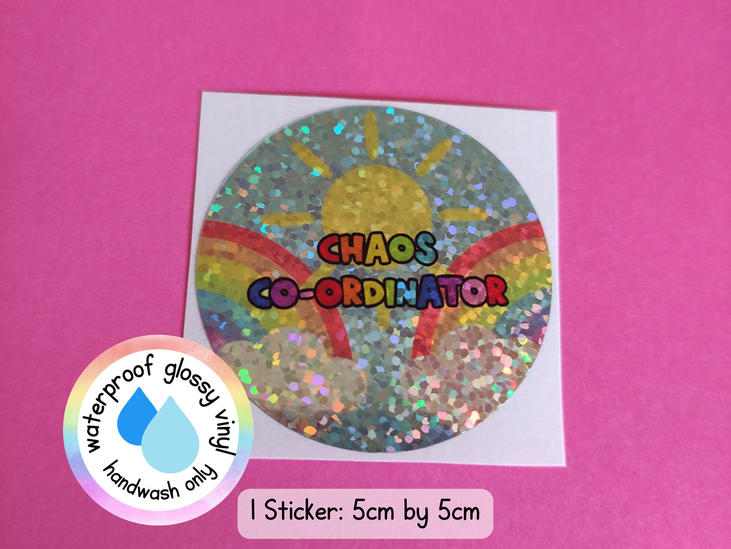 Chaos Coordinator Inspiring Quote Rainbow Teacher Teaching Assistant Senco Sendco ECT Sticker (WATERPROOF)