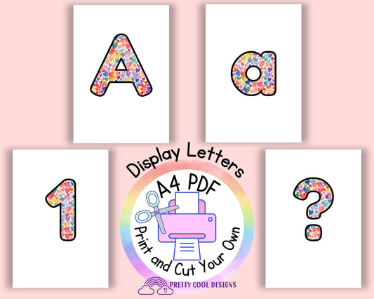 Pastel Watercolour Hearts Printable Display for Your Classroom - Decorate and Organise with Ease