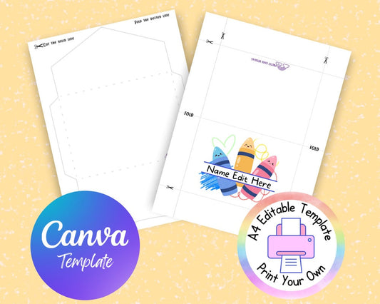 Printable Thank You Card Template: School Kids, Editable Canva (Digital Download)