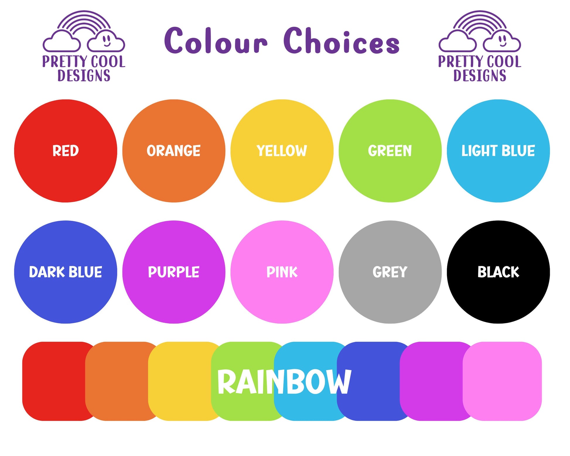 Personalised Custom Word in Box Planner Stickers Rounded UK with Colour Choices - 1 Sheet