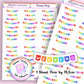 Weekend and Days Planner Stickers Rainbow Banner UK - 1 Sheet