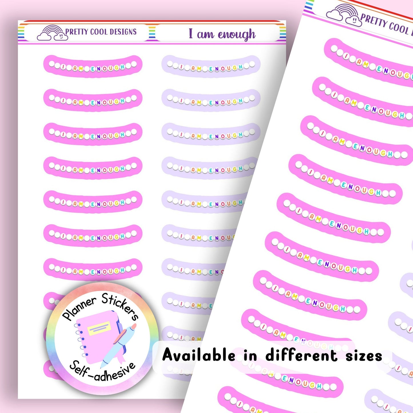 Pastel Rainbow Borders Frames Planner Bujo Bullet Journal Diary Stickers UK - 1 Sheet