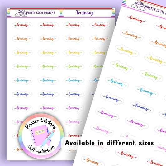 Rainbow Training Planner Stickers UK | Student | Teacher | Nurse | Shift | One Sticker Sheet