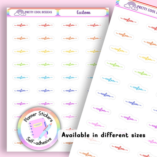 Custom Rainbow Planner Stickers UK | Student | Teacher | Nurse | One Sticker Sheet