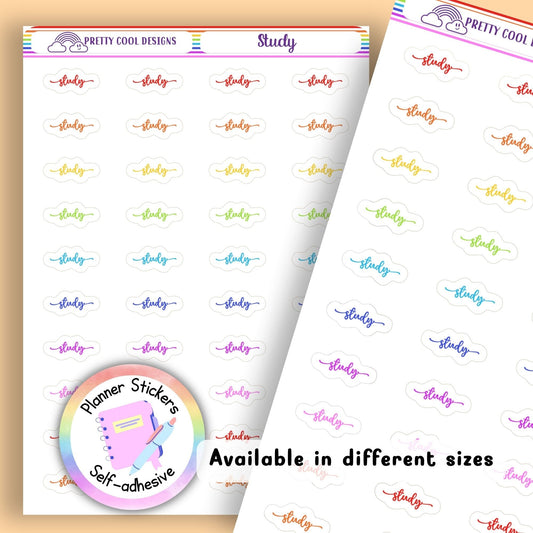 Rainbow Study Planner Stickers UK | Student | Teacher | Nurse | One Sticker Sheet