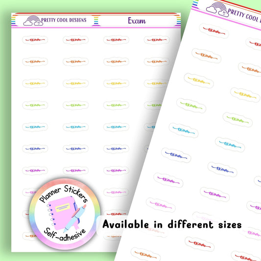 Rainbow Exam Planner Stickers UK | Student | Teacher | Nurse | One Sticker Sheet