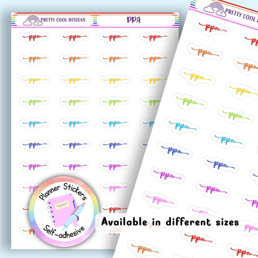Rainbow PPA Planner Stickers UK | Student | Teacher | Nurse | One Sticker Sheet