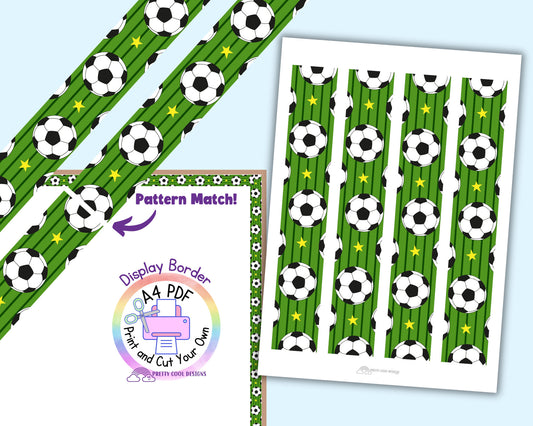 Football | Soccer | Euro 2024 | printable display | bulletin | display border | classroom | print and cut