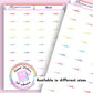 Rainbow Work Planner Stickers UK | Student | Teacher | Nurse | Shift | One Sticker Sheet