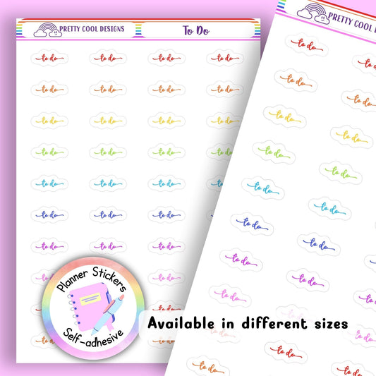 Rainbow To Do Planner Stickers UK | Student | Teacher | Nurse | Shift | One Sticker Sheet