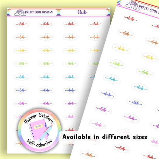 Rainbow Club Planner Stickers UK | Student | Teacher | Nurse | Shift | One Sticker Sheet