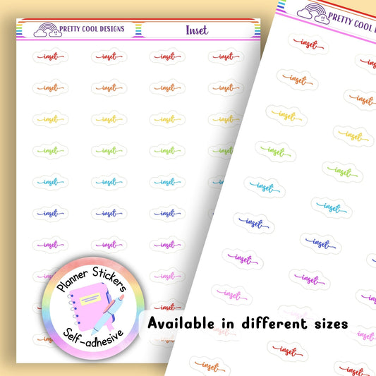 Rainbow Inset Planner Stickers UK | Student | Teacher | Nurse | Shift | One Sticker Sheet