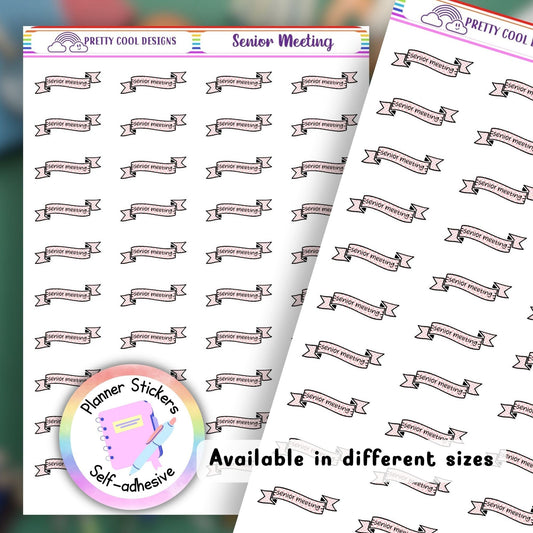 Senior Meeting Teacher Planner Stickers UK - 1 Sheet