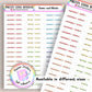 Terms and Weeks - Autumn Spring Autumn Terms - 8 Weeks- Teacher Planner Stickers Rainbow UK - 1 Sheet - Block and Handwritten Cursive