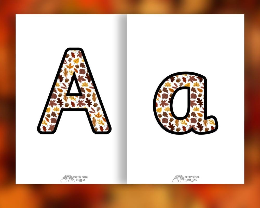 Autumn Fall Bulletin Board Set | printable display | bulletin | letters numbers symbols | classroom | print and cut